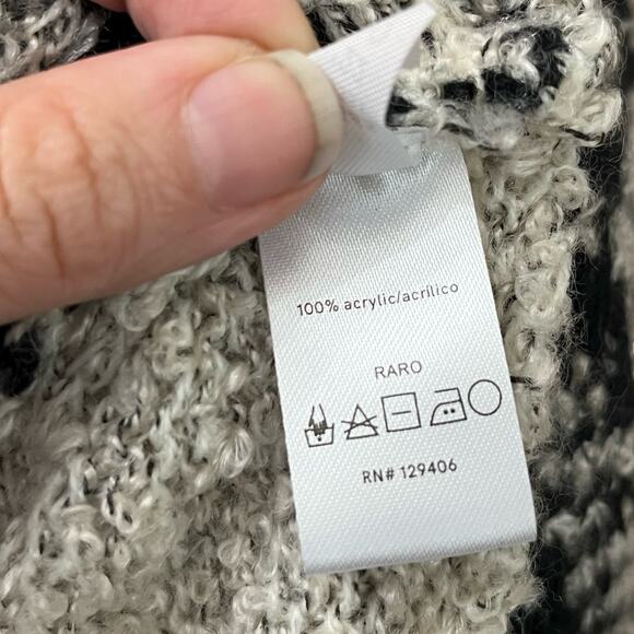 Venus Boho Duster Cardigan XS Southwestern Print Bell Sleeve Faux Fur Trim Soft - Picture 9 of 10